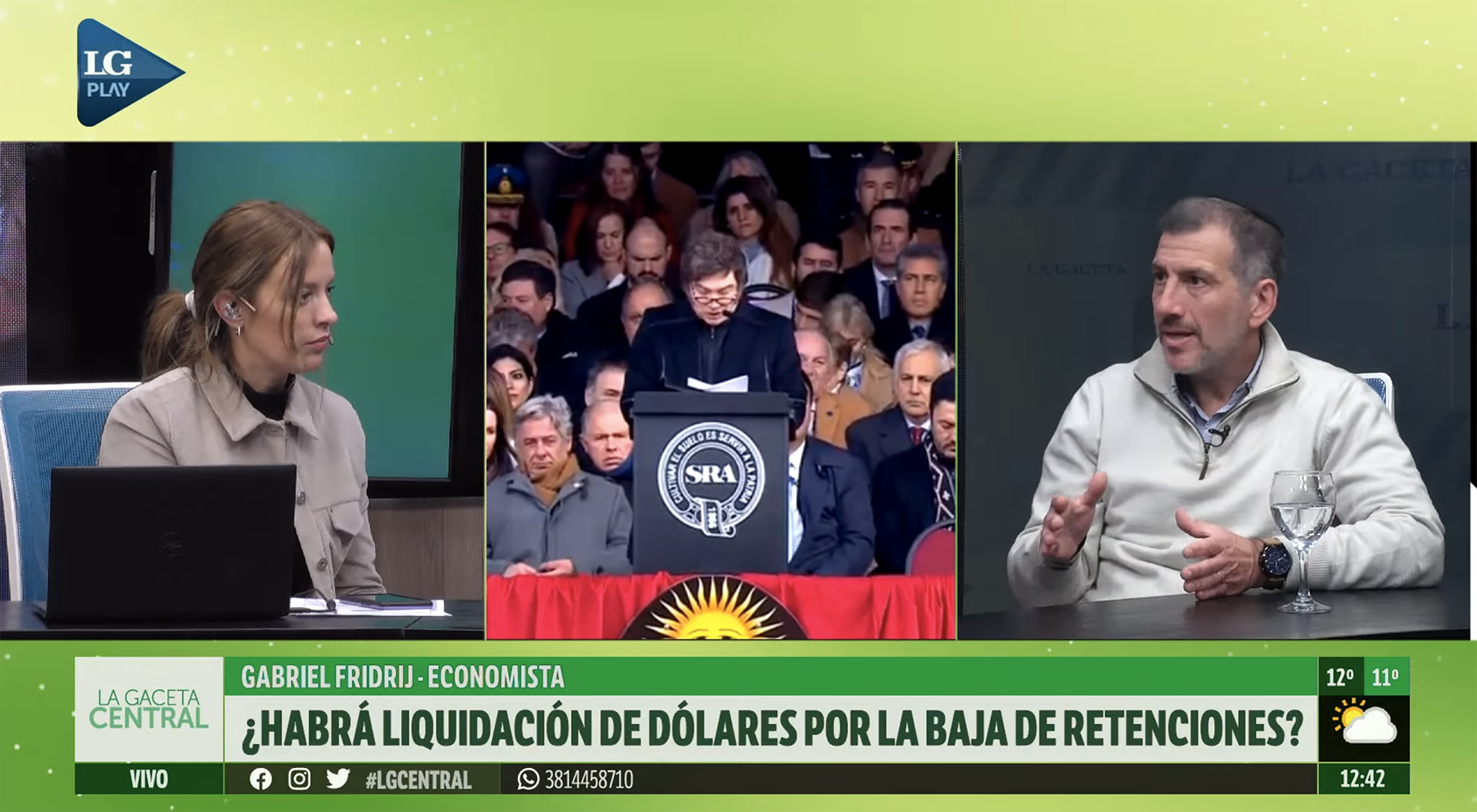 ¿Por qué el gobierno no puede eliminar del todo las retenciones? Nota en el canal de televisión «La Gaceta» 29/07/2025